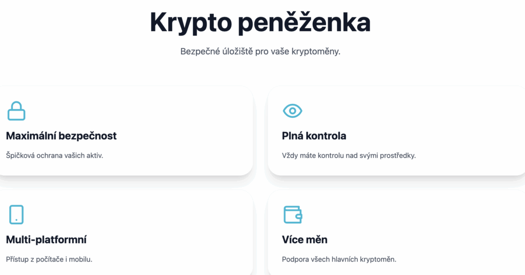 screenshot z webu crypto4me - krypto peněženka